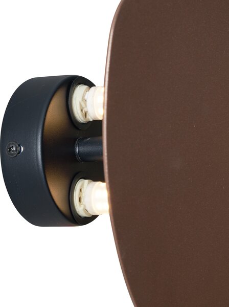 Design fali lámpa bronz organikus 20 cm 2-lámpás - Pulley