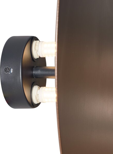 Design fali lámpa bronz organikus 32cm 2-lámpás - Pulley