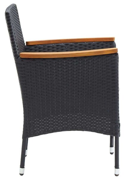 VidaXL - 9 részes Kerti Étkezőgarnitúra - Polyrattan - Fekete