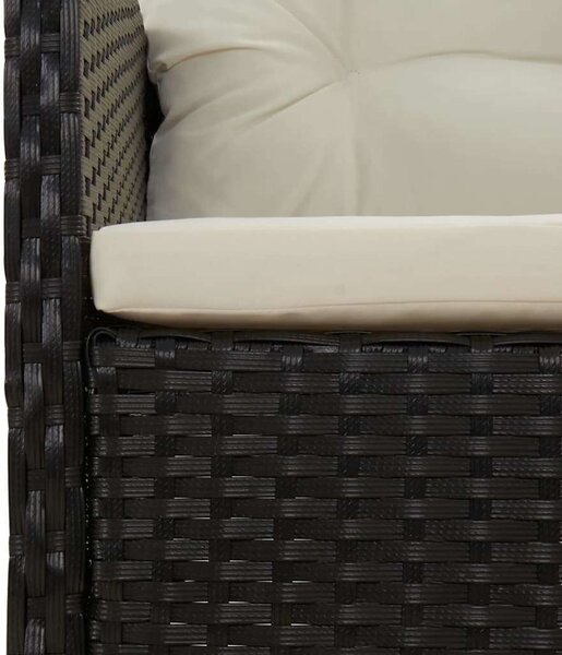 VidaXL Polyrattan Kerti Fotel Lábtartóval - Fekete