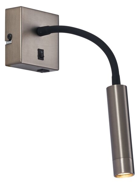 Modern fegyverszürke fali lámpa USB-C porttal - Gosna