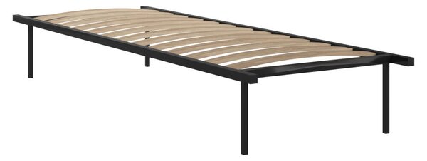 Önálló ágyrács, 90x200, fekete, fém/nyírfa, KENTAK