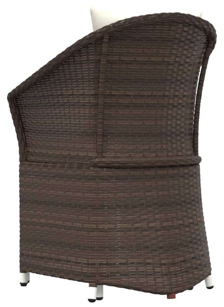 VidaXL 2 részes barna polyrattan kerti ülőgarnitúra párnákkal
