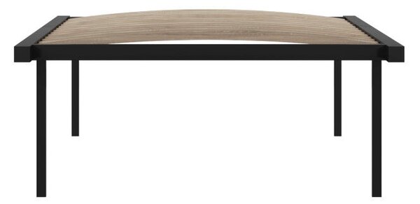 Önálló ágyrács, 90x200, fekete, fém/nyírfa, KENTAK