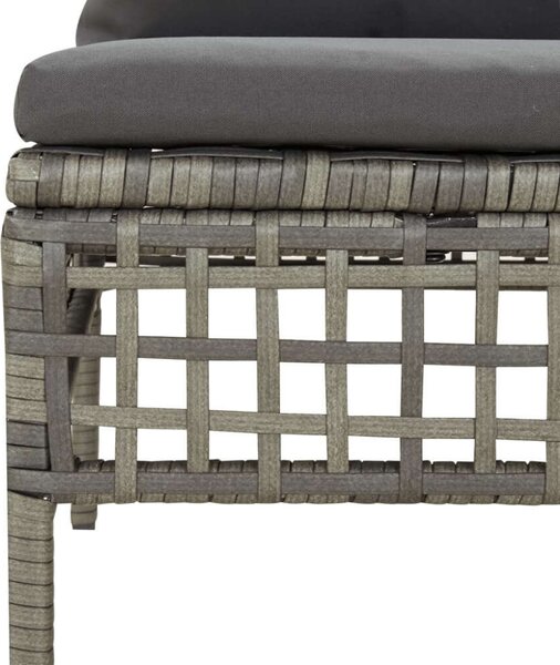 Polyrattan Kerti Ülőgarnitúra - Szürke - 6 részes