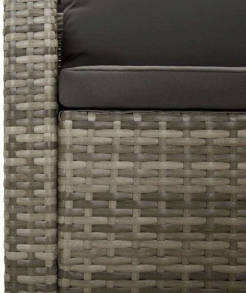 VidaXL 6 részes szürke polyrattan kerti ülőgarnitúra párnákkal