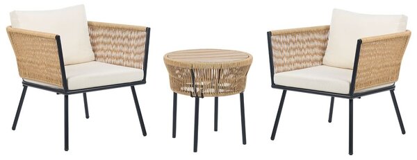 Bisztrószett párnákkal GARGANO PE Rattan Természetes