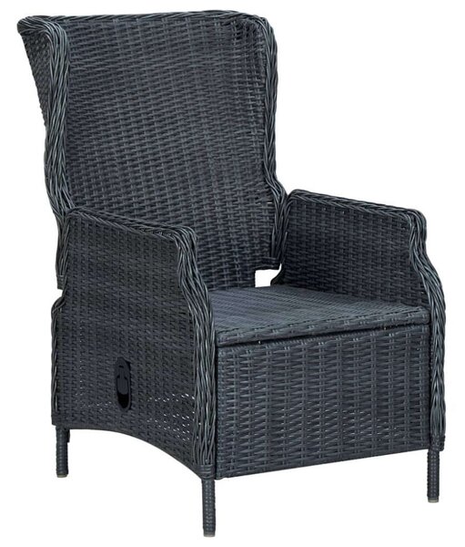 VidaXL Kültéri Étkezőgarnitúra - 7 részes - Polyrattan - Sötétszürke