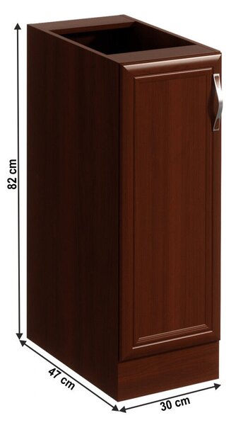 Alsószekrény D30, balos, dió Milano, SICILIA