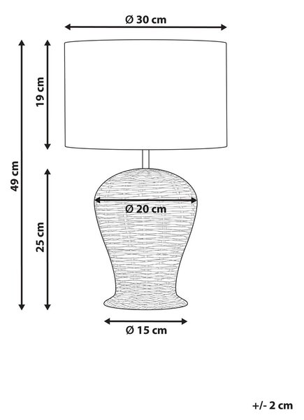 Asztali lámpa FURELOS Rattan Természetes