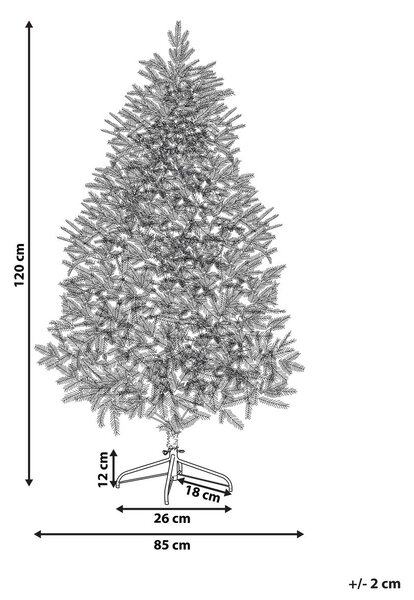 Karácsonyfa műhóval BASSIE 120 cm Fehér