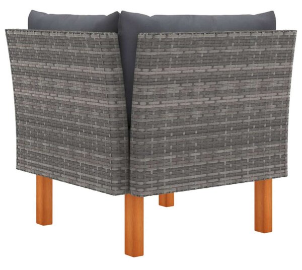 VidaXL 3 részes Polyrattan Kerti Ülőgarnitúra - Szürke