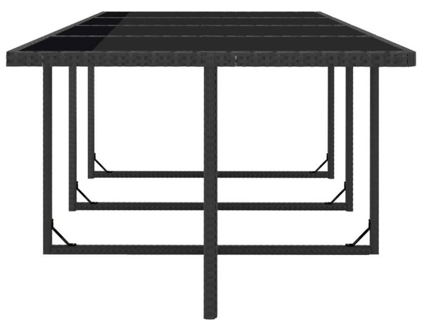 VidaXL Kültéri Étkezőszett - 12 Fős - Fekete Polyrattan