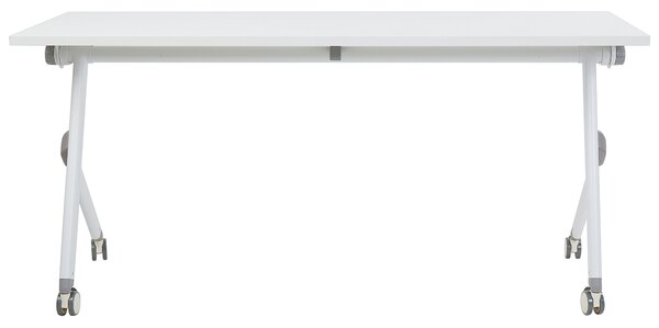 Összecsukható íróasztal BENDI Fehér 160 cm 60 cm kerekekkel