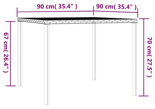 VidaXL Kerti Étkezőgarnitúra - Polyrattan - Fekete - 2 részes