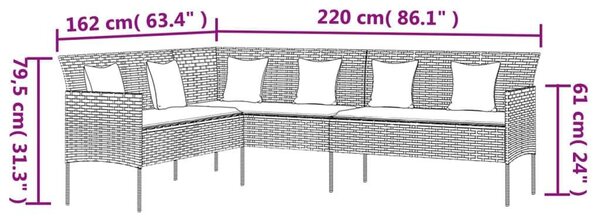 VidaXL Kerti Étkezőgarnitúra - Polyrattan - Fekete - 2 részes
