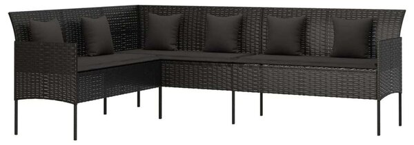 VidaXL Kerti Étkezőgarnitúra - Polyrattan - Fekete - 2 részes