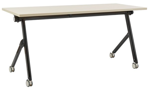 Összecsukható íróasztal BENDI Világosbarna 160 cm 60 cm kerekekkel