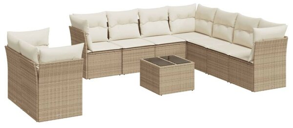VidaXL Polyrattan Kerti Ülőgarnitúra - 10 részes - Bézs