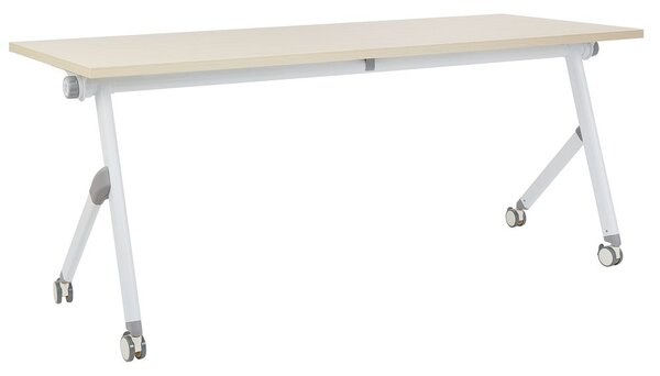 Összecsukható íróasztal BENDI Világosbarna 180 cm 60 cm kerekekkel