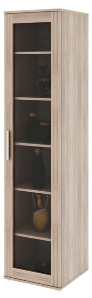 Polcos vitrin, DTD laminált, sonoma tölgyfa, DUNAJ 4