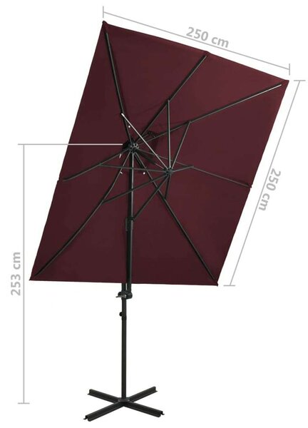 VidaXL Konzolos Napernyő - Dupla Tető - 250x250 cm