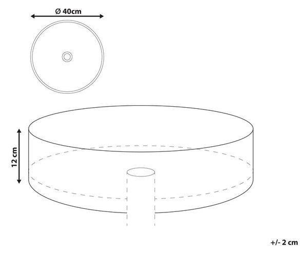 Pultra helyezhető mosdókagyló TEBAR ⌀ 40 cm Kerámia Fehér