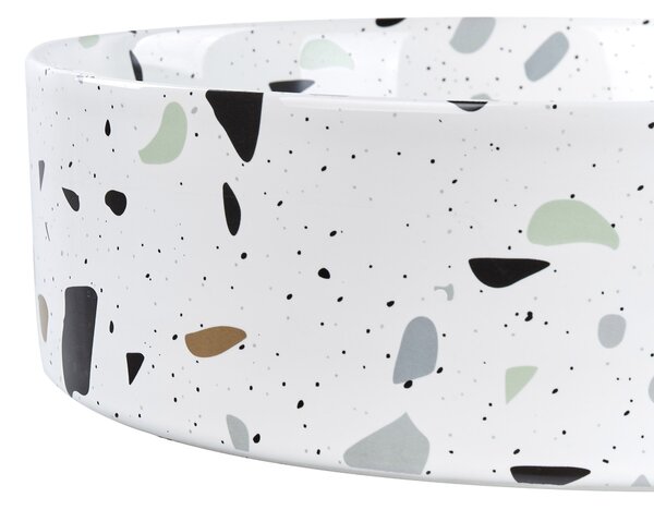 Pultra helyezhető mosdókagyló NULES Fehér terrazzo ⌀ 40 cm Kerámia