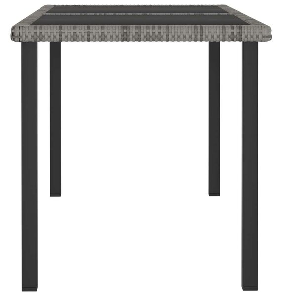 Polyrattan Kerti Étkezőgarnitúra - 7 részes - Szürke