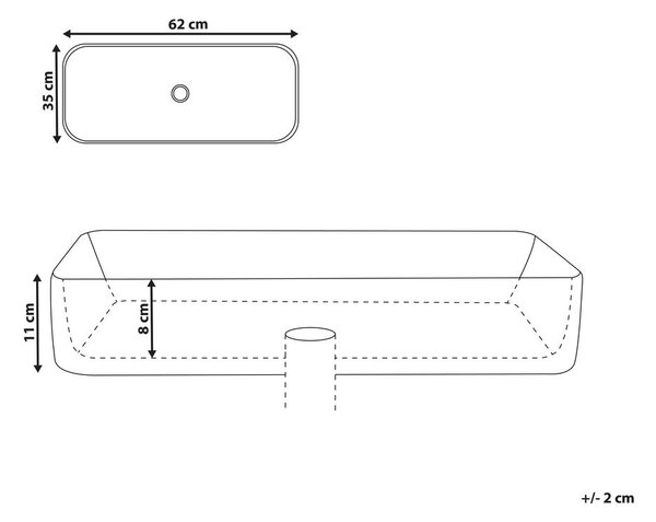 Pultra helyezhető mosdókagyló IPALA 62 x 35 cm Kerámia Fehér márvány