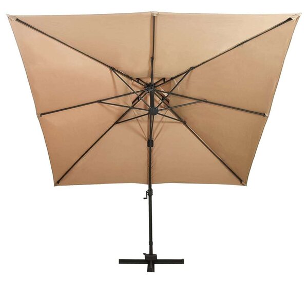 VidaXL tópszínű dupla tetejű konzolos napernyő 300 x 300 cm