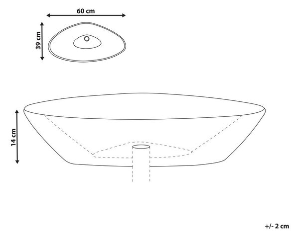 Pultra helyezhető mosdókagyló TIRIG Fekete 60 x 39 cm Kerámia