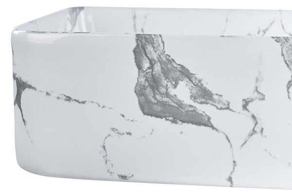 Pultra helyezhető mosdókagyló IPALA 62 x 35 cm Kerámia Fehér márvány