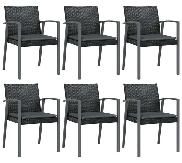 7 részes polyrattan és acél kerti étkezőgarnitúra párnával