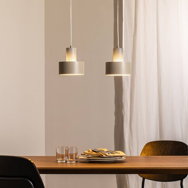 SIGMA Lógó világítás Rif 2, taupe 2 izzós, lineáris, acél, dimmelhető, Krém / borostyánsárga, Nappali / Étkező, fém, Modern