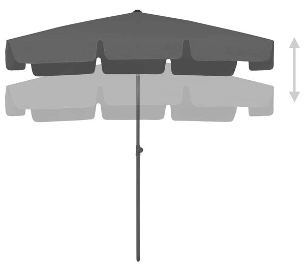VidaXL Strandnapernyő - Fekete - 200x125cm