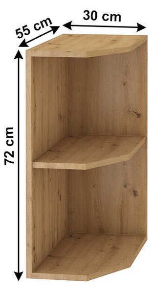 Alsó nyitott szekrény, artisan tölgy, MONRO 30 D ZAK BB