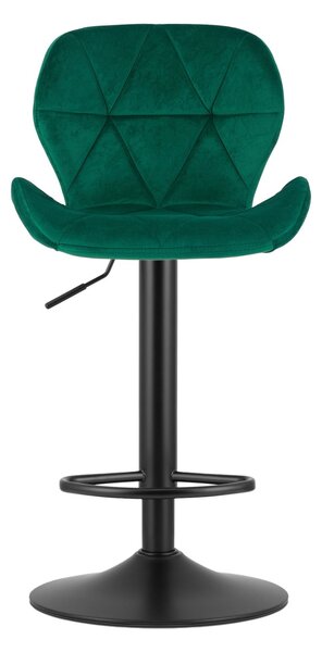 Zöld bárszék WEST VELVET fekete lábbal