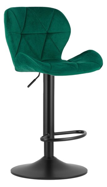 Bárszék fekete lábbal WEST VELVET, zöld