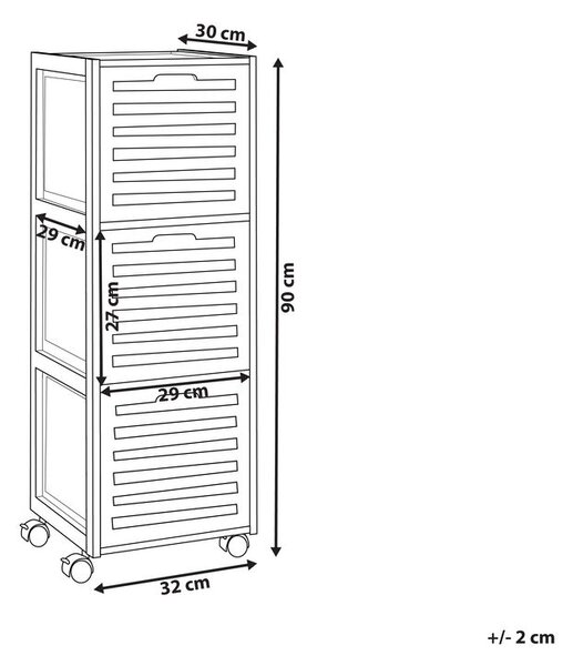 Fürdőszobai szekrény SHAWNEE Bambusz 32 cm Világosbarna