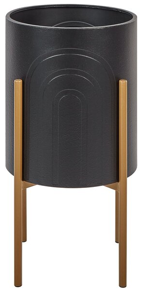 Magasított virágállvány SEROTINA Fém 32 cm Fekete