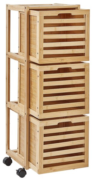Fürdőszobai szekrény SHAWNEE Bambusz 32 cm Világosbarna
