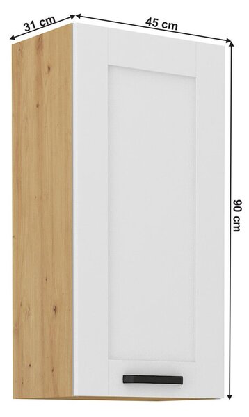 Felső szekrény, fehér/artisan tölgy, LULA 45 G-90 1F