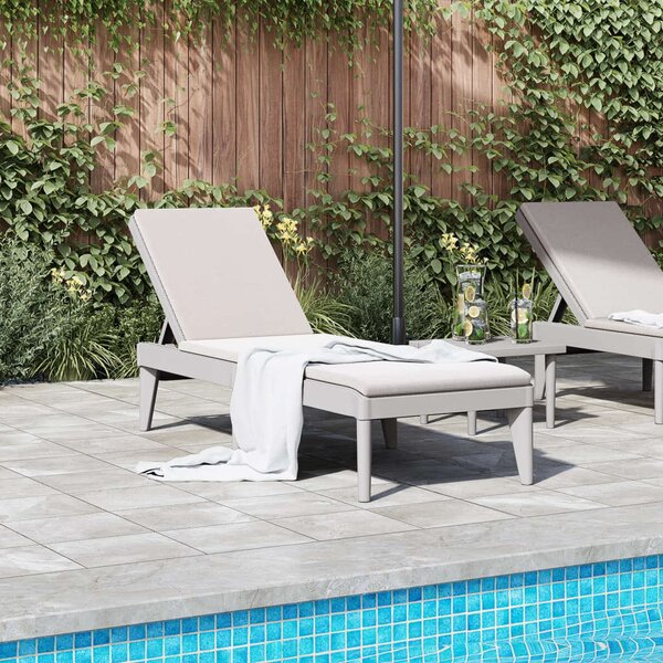 VidaXL Napozóágy - Szürke PP - 186 x 60 x 29 cm