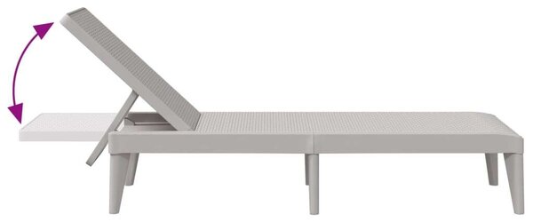 VidaXL Napozóágy - Szürke PP - 186 x 60 x 29 cm