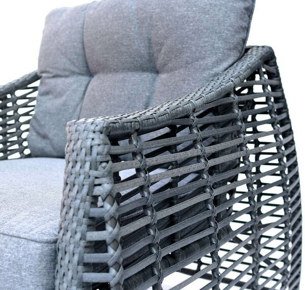 Rojaplast Ohio exkluzív polyrattan kerti Bútor garnitúra - szürke
