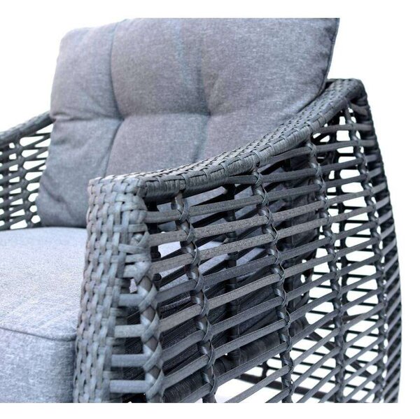 Rojaplast Ohio exkluzív polyrattan kerti Bútor garnitúra - szürke