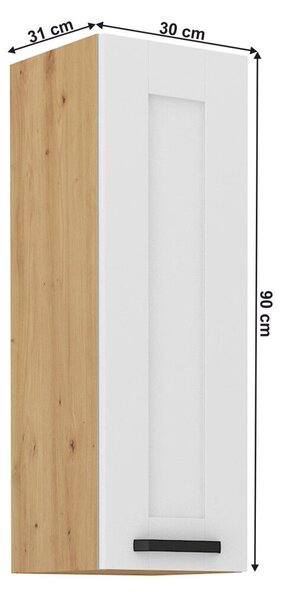 Felső szekrény, fehér/artisan tölgy, LULA 30 G-90 1F