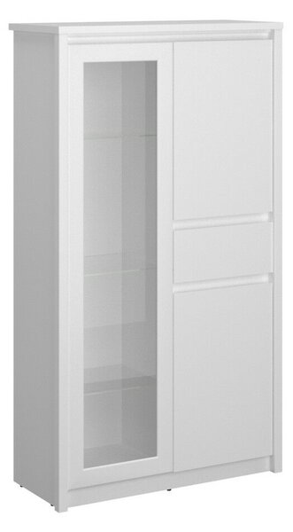 Alacsony vitrin 2D1W1S, fehér, ERODIN