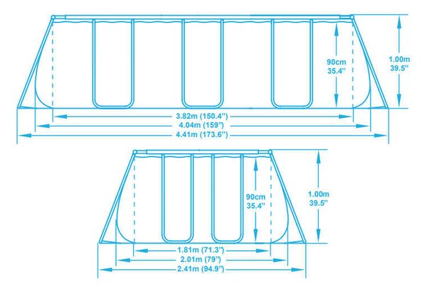Bestway Capri 404x201x100cm Fémvázas medence vízforgatóval és létrával (FFA 678) - szürke